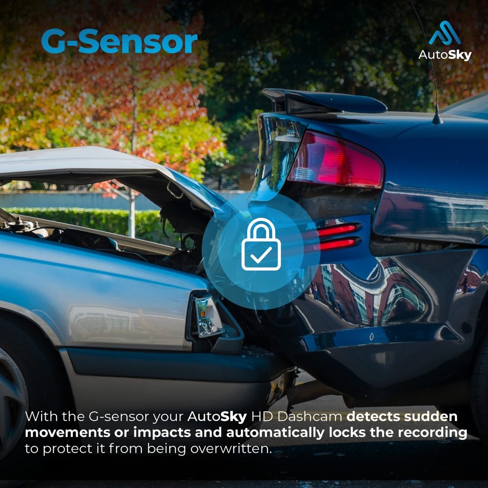 AutoSky Dash Cam Front and Rear Dash Camera for Cars Mini Dash Cam