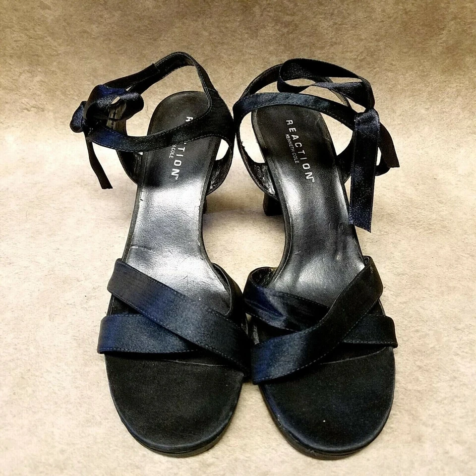 Kenneth Cole Reaction Mujer A403154 Talla 5.5 Azul Punta Abierta Correa Tobillo 3" Tacones Foto 2 de 4