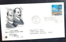 AVIATION WRIGHT BROTHERS KITTY HAWK 1903  1900s   CTC 1998 PCS CACHET FDC