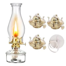 4 Pack Oil Lamp Burner Kerosene Oil Lamp Parts Including 112.8Inches Cotton W...
