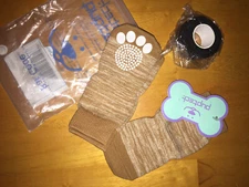 Pupteck M Dog/Pet Brown Paw Protector Socks Paw Protection Indoor New