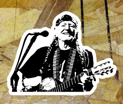 Willie Nelson Outlaw Country Western Drawn Decal Sticker Vintage Old School 4'' 