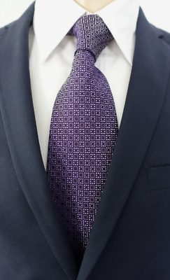 NEU - BRERA Herren Anlass / Business Krawatte - violett gemustert - Seide - TOP