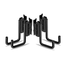 4 PCS E-Track J Hooks Heavy Duty 5/8" Tie Down Clamps for Trailers & Truck Black