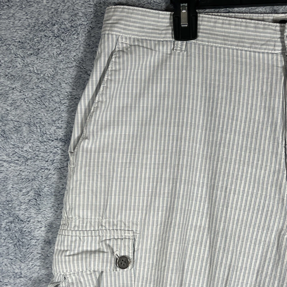 Мужские белые/серые/синие клетчатые шорты-карго Calvin Klein 100% хлопок размер 36 - Изображение 2 из 4