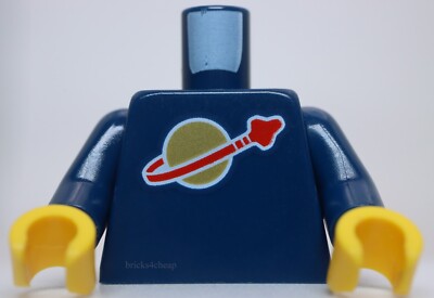 Lego Classic Space Dark Blue Torso Saturn Logo Spaceman