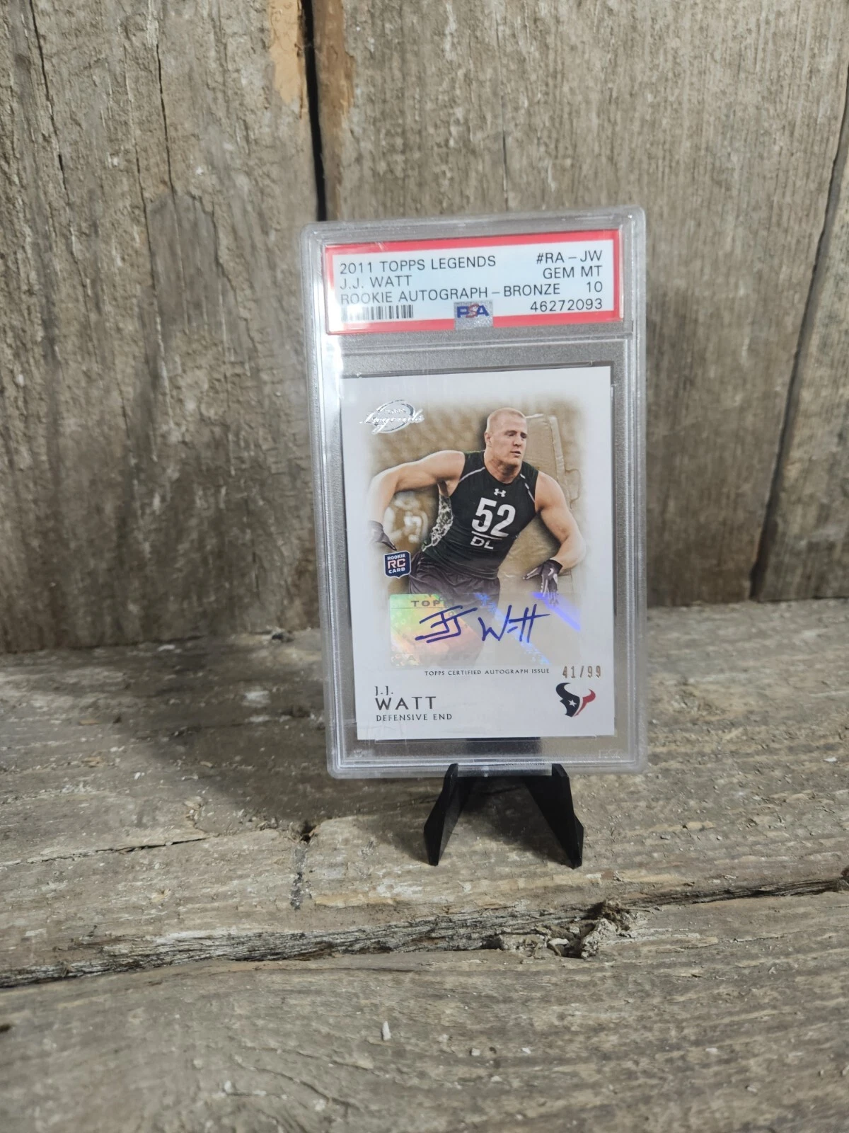 JJ Watt Topps Legends Rookie Autograph #RAJW Bronze