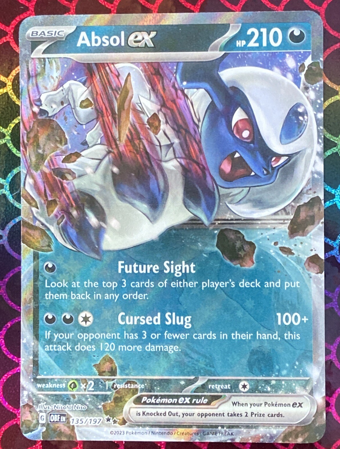 Absol EX 135/197 Holo Ultra Rare NM/M Obsidian Flames Pokemon Card