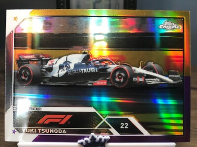 Topps Chrome F1 2023 Yuki Tsunoda #57 Gold/Purple 1:81 Packs