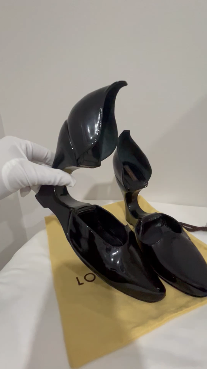 Louis Vuitton Patent Leather Extreme Babouche Hole Rip Off