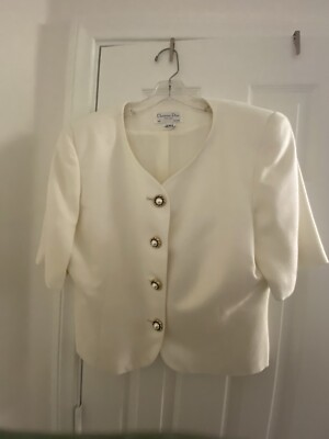 Vintage Women's CHRISTIAN DIOR SAKS FIFTH AVENUE The Suit Cream Size 14  - Main Image