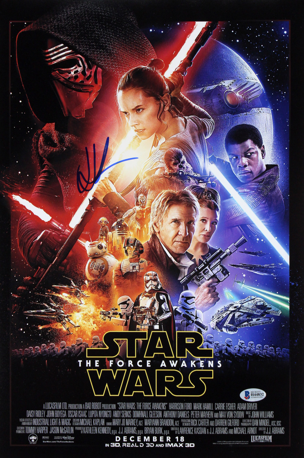 J.J. Abrams Autographed Signed J.J. Abrams Star Wars The Force Awakens Authentic 12X18 Photo Beckett 