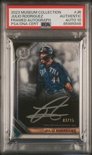 2023 Topps Museum Collection Julio Rodriguez Framed Auto 3/15 PSA Auto 10. POP 1