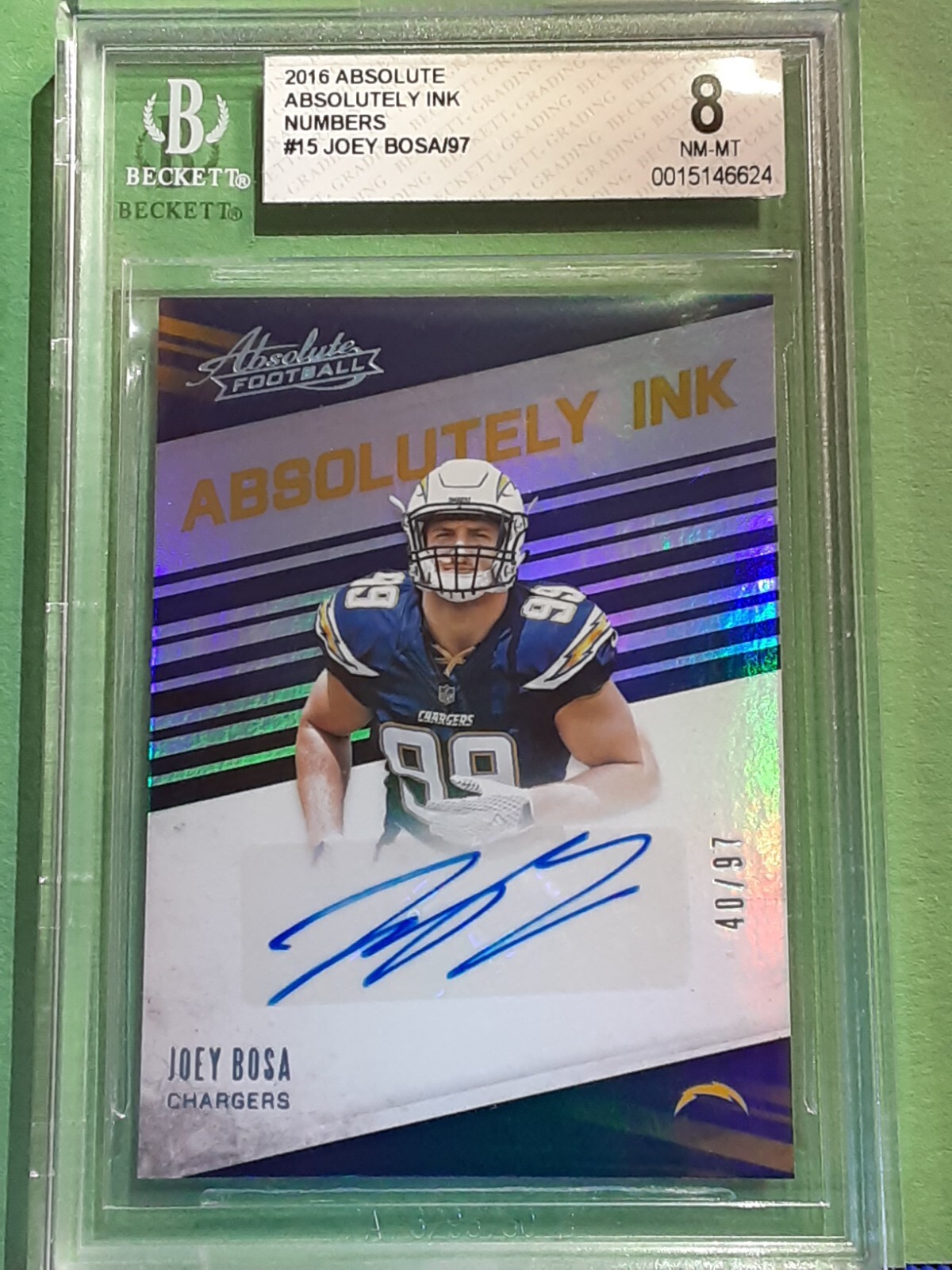Joey Bosa Panini Absolute Absolutely Ink #15 Numbers
