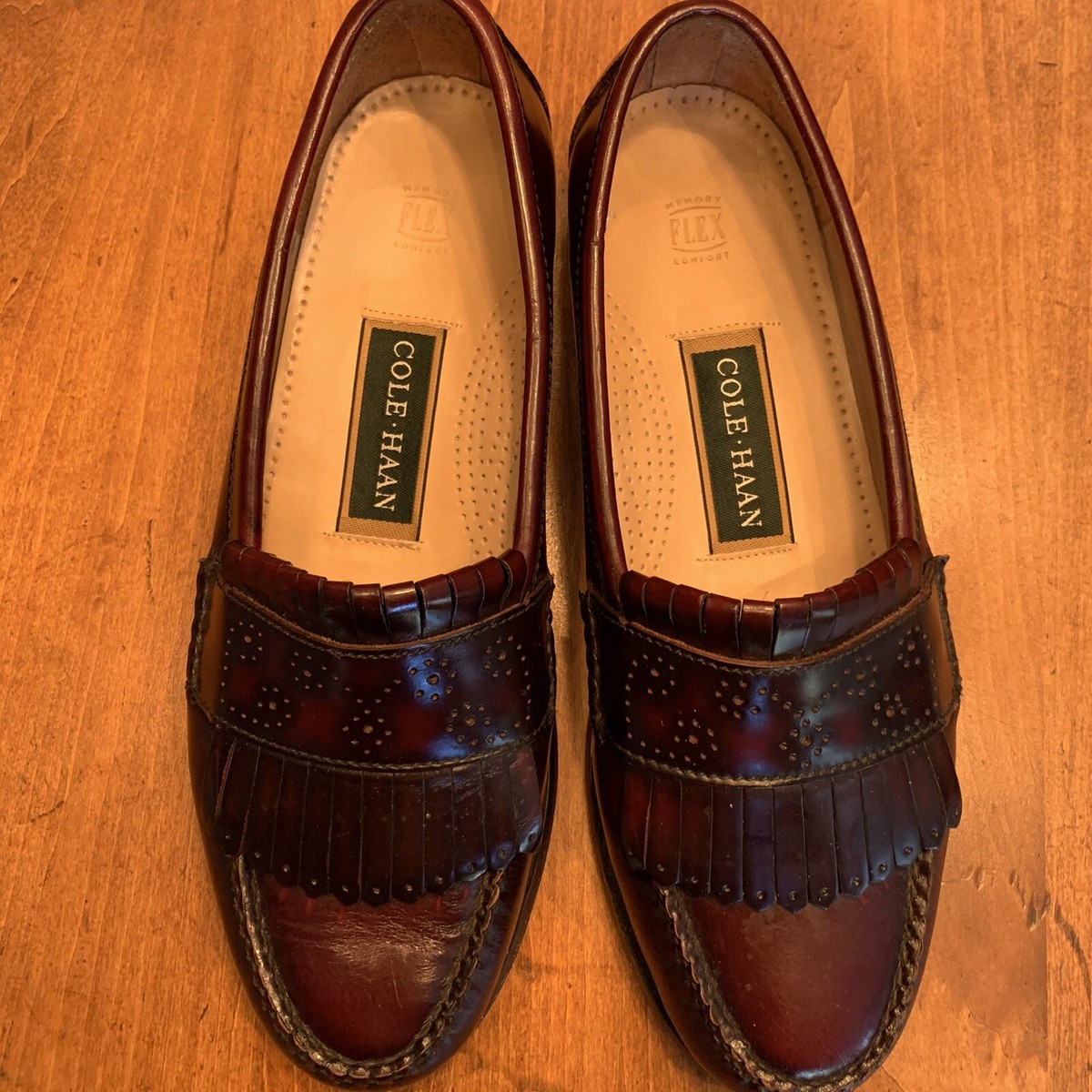 Cole Haan Loafers Shoes Kiltie Slip On Leather Burgundy Red Mens  Size 11 M. Cole Haan Bragano Brown Italian Leather Loafers Kiltie  main image 4
