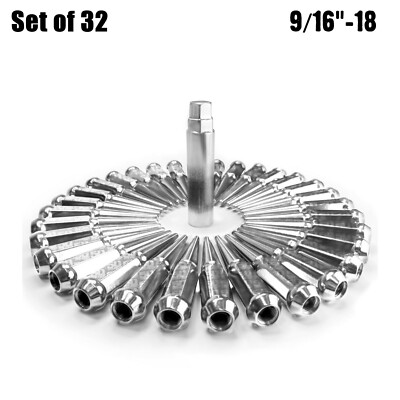 32 CHROME Spike Lug Nuts 9/16-18 fit 2WD GMC 3/4 1 Ton C25 C35 C2500 C3500 8BK3