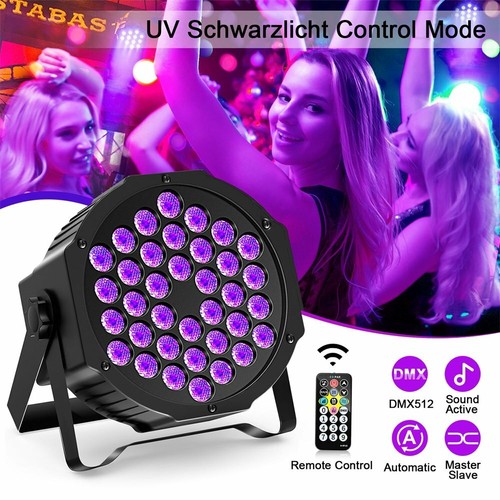 180W Akku UV Schwarzlicht Par Bühnenlicht 36LED DMX Wiederaufladbar Scheinwerfer - Bild 19 von 23