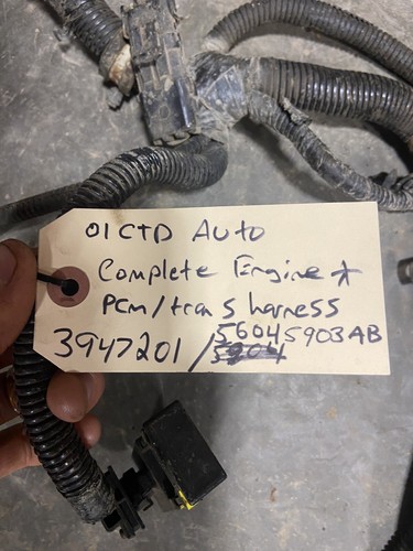2001 DODGE RAM 24V CUMMINS AUTOMATIC COMPLETE ENGINE PCM / TRANS HARNESS 3947201 - Picture 2 of 17