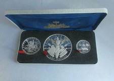 Republique D' Haiti 1967 3 Coin Silver Proof Set 25 ,10 and 5 Gourdes .999 188gm