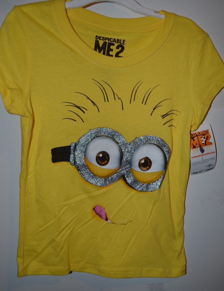 Universal Despicable Me Girls Hybird T-Shirt Sizes XS 4/5 NWT Yellow