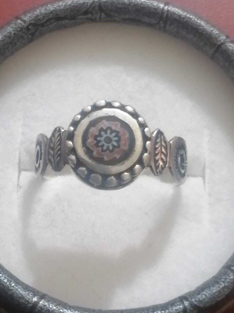 Vtg Moroccan Solid Silver Ring Enameled Multi Lay… - image 3