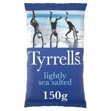 Tyrrells 150g Lightly Sea Salted Sharing Crisps | Pack of 2