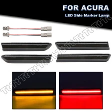 4x LED Side Marker Lights For 2007-2008 Acura TL *Type S Only* Smoked Front Rear