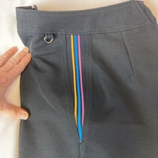 Vtg Obermeyer Ski Pants Stirrup High Waist Wool Color Pinstripe Womens 12R Japan