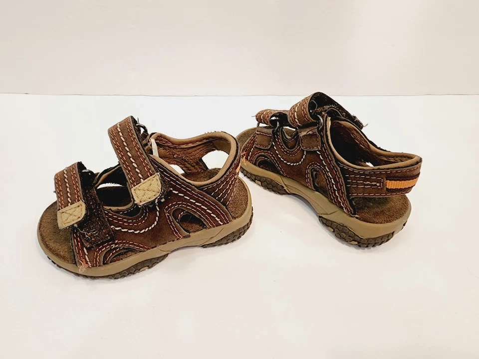 Toddler Boys size 5 Shoes Cherokee Brown with Straps - Image 2 of 3