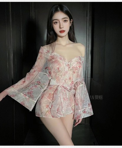 Sexy Kimono Set Lingerie Sleepwear Babydoll Nightwear Intimate Hot Cosplay Dress - Picture 16 of 19