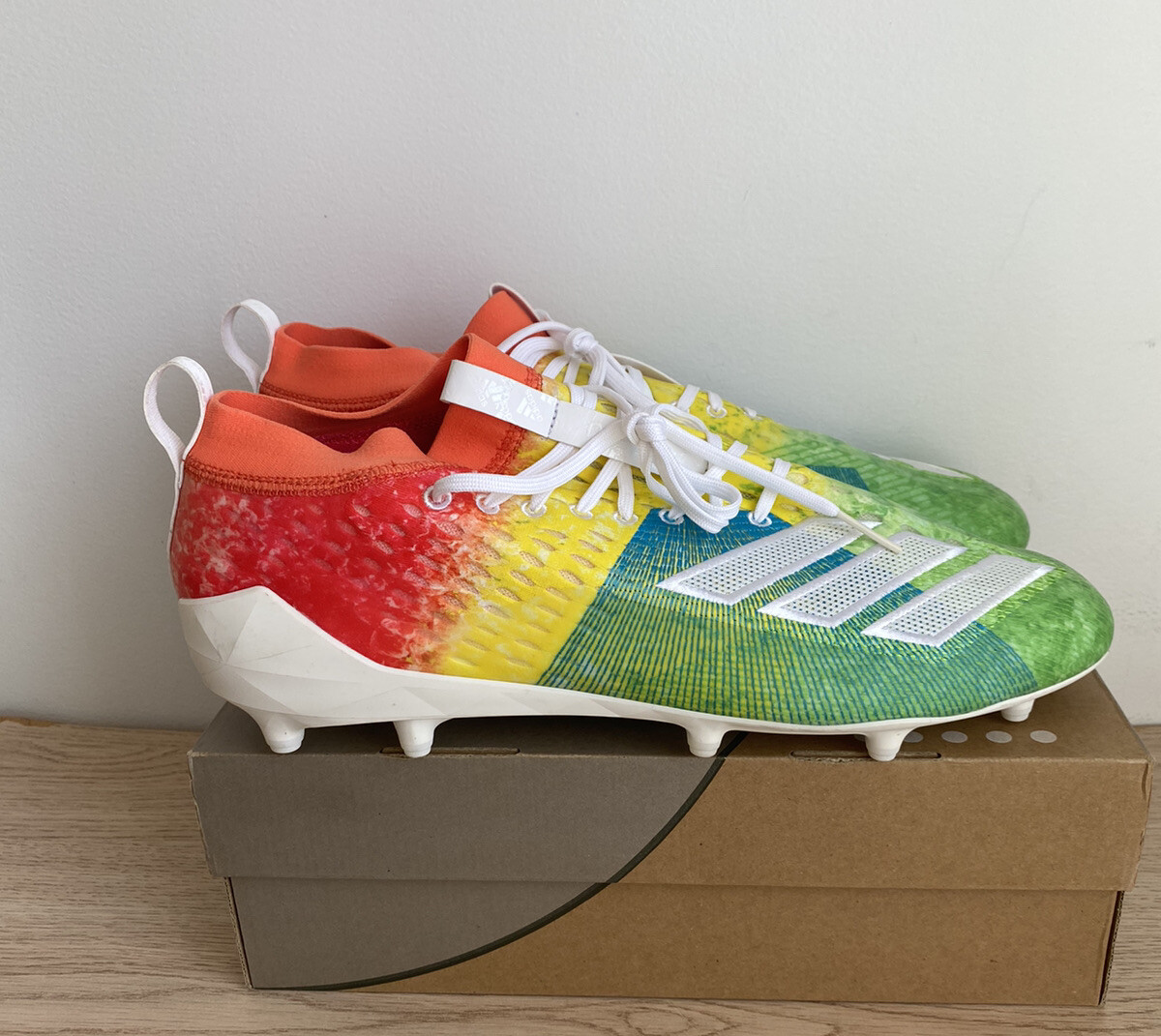 NEW Adidas Adizero 8.0 Low Football Cleats Rainbow F35077