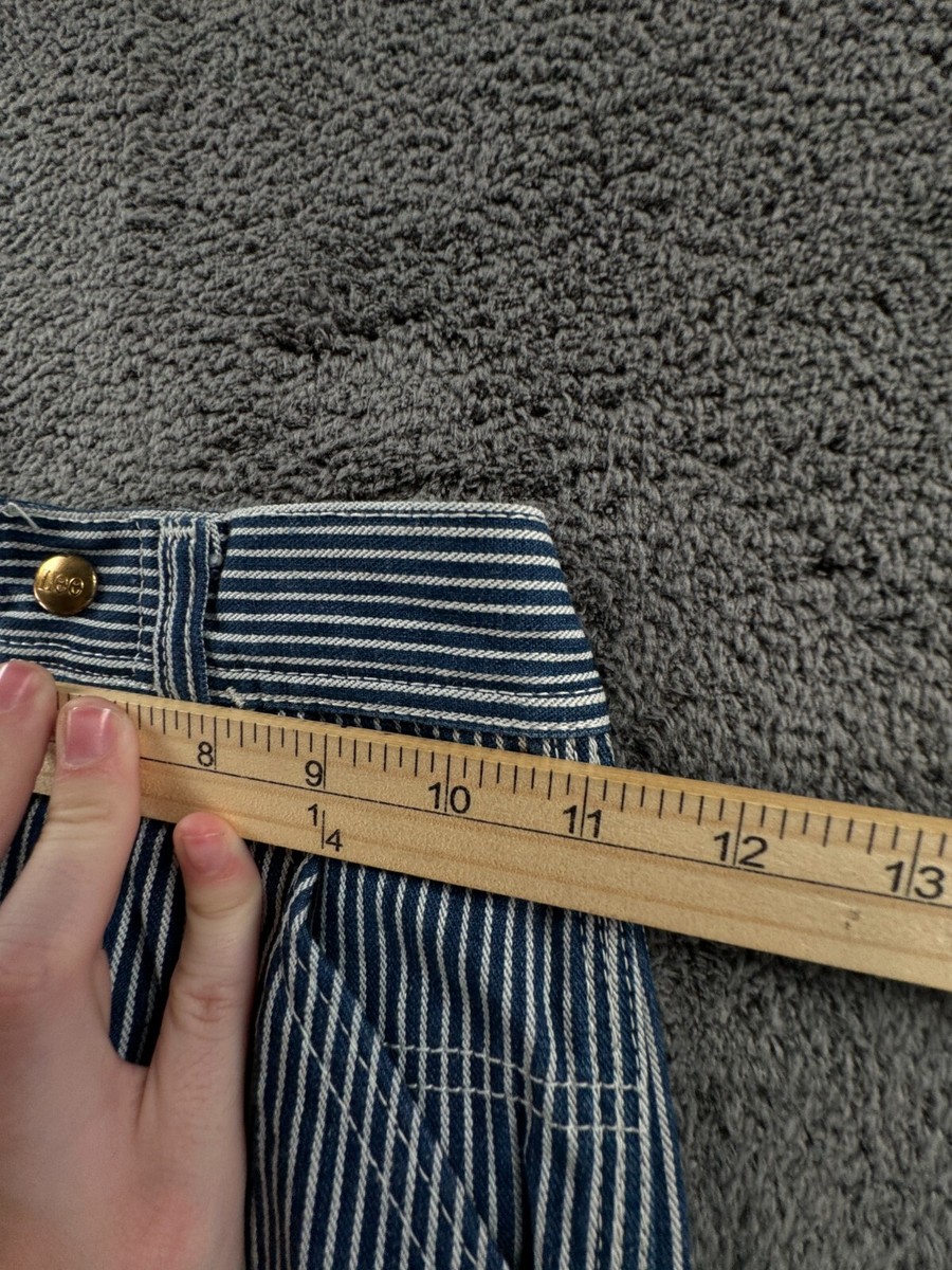 VTG Lee USA Made Blue White Striped Denim Carpenter Pants Union