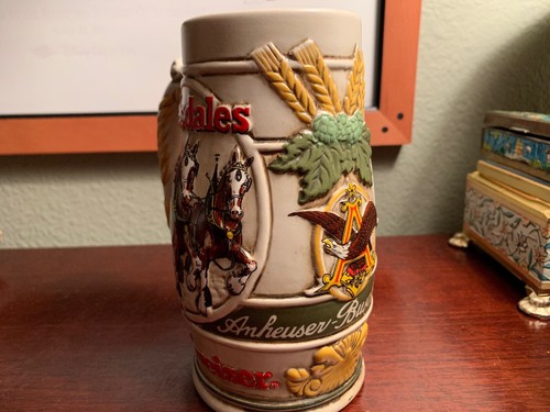 80's Budweiser Clydesdale Beer Stein Vintage Clydesdales Beer Mug Anheuser Busch - Picture 7 of 11