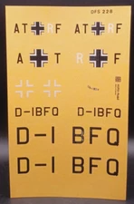 Huma Modell | No. 3503 | 1:72 Forschungsanstalt für Segelflug DFS 228 Decals