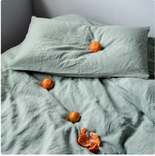 Linen Bedding cover,Dusty blue Duvet Cover, Full King Queen Twin Duvet Cover set