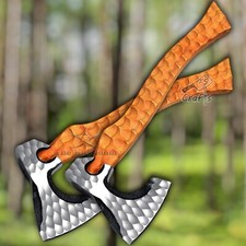 Lot of 2 Hand Forged Norse Viking Axe Ragnar Dane Axe Camping Tomahawk Hatchet
