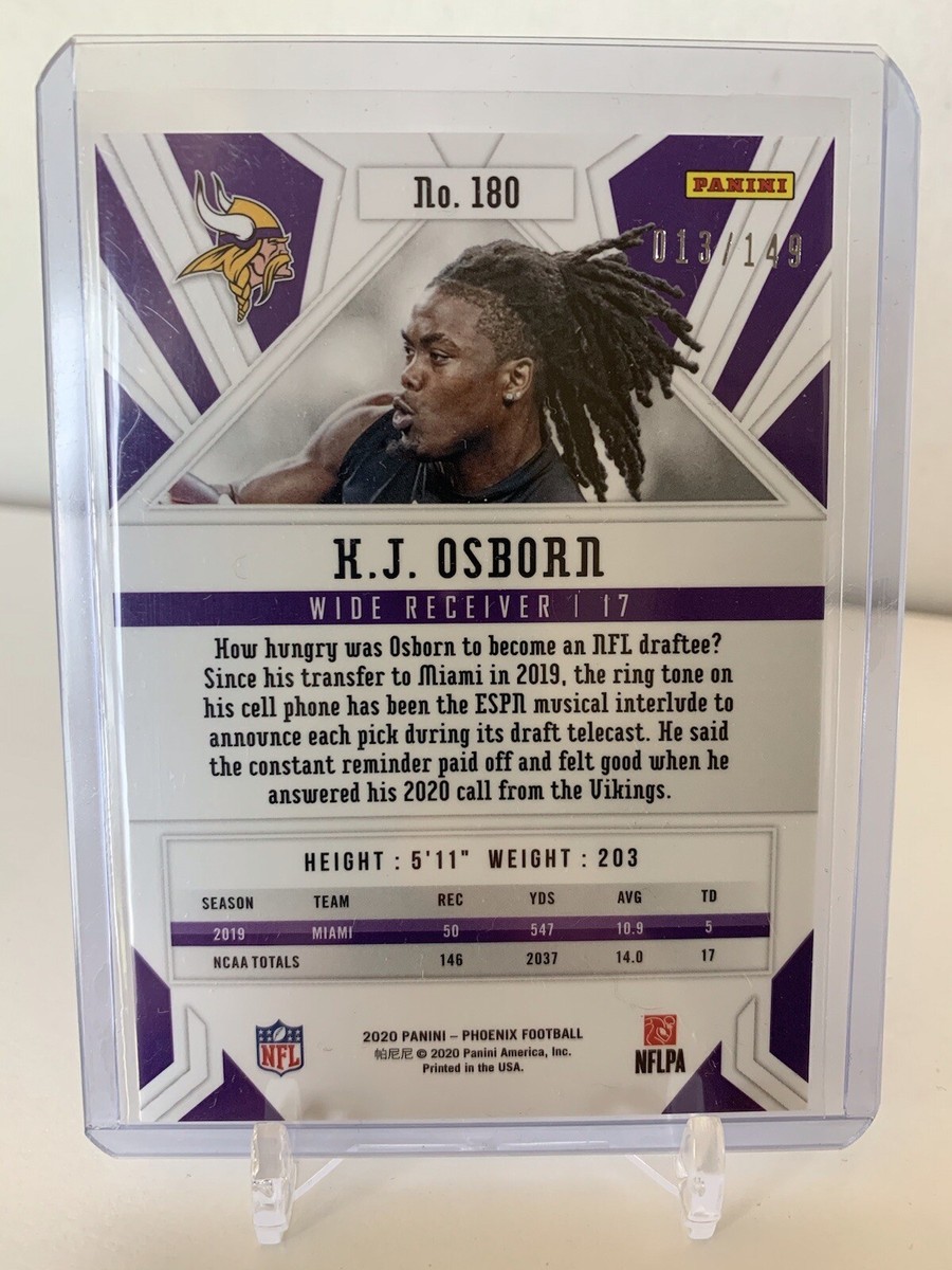 2020 Panini Phoenix Football K.J. Osborn Purple Rookie #013/149