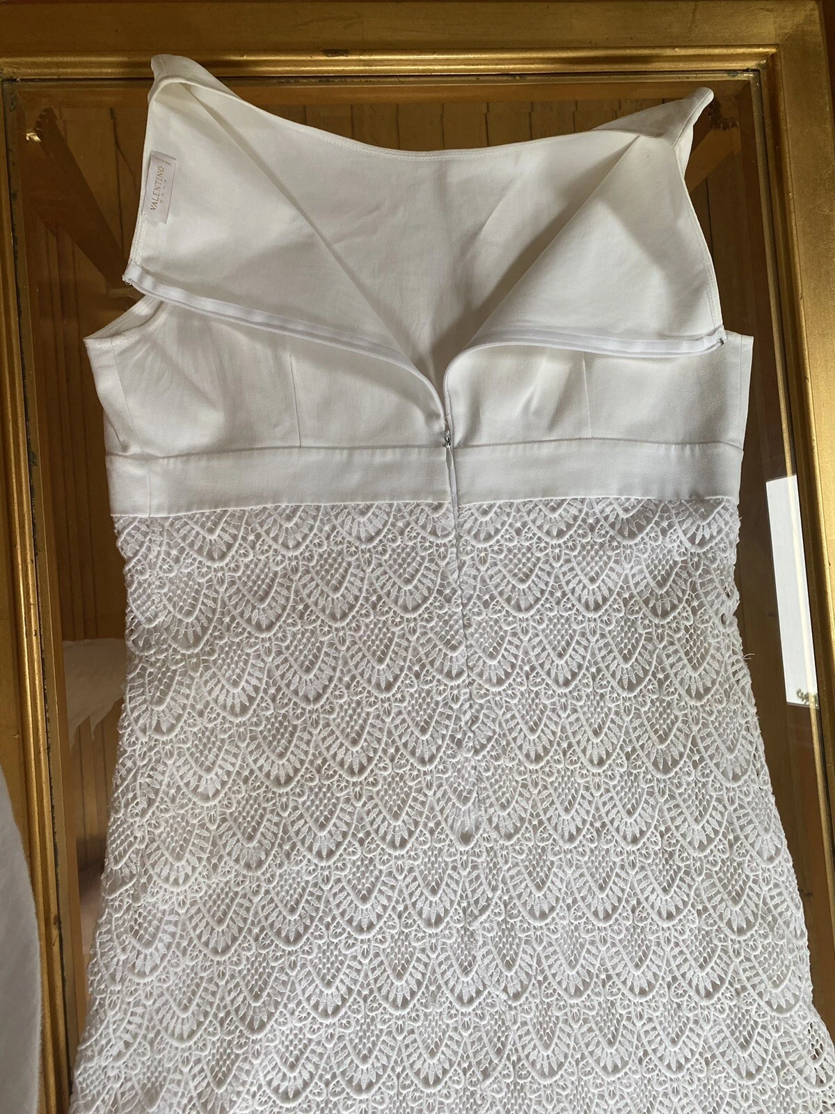 Valentino abito bianco splendido pizzo classico US 12 48
