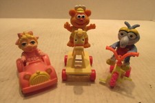 Lot of 3 Vintage 1986 McDonald's Happy Meal Toys Muppet Babies Piggy Gonzo Fozzy