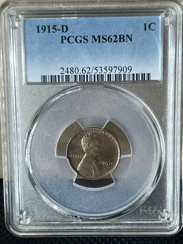 1915-D Wheat Penny, PCGS MS 62 BN, still has some good luster!