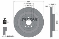 2X Textar Bremsscheibe Pro+ 92307905 FüR X166 Gle C292 Gl Klasse Mercedes W166