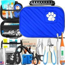 Pet First Aid Kit - 95 Pcs Vet-Approved Supplies for Dogs  Cats, Travel Bag
