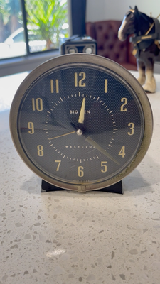 VINTAGE 1950s/60s Westclox BIG BEN Alarm Clock Black Dial Style 7