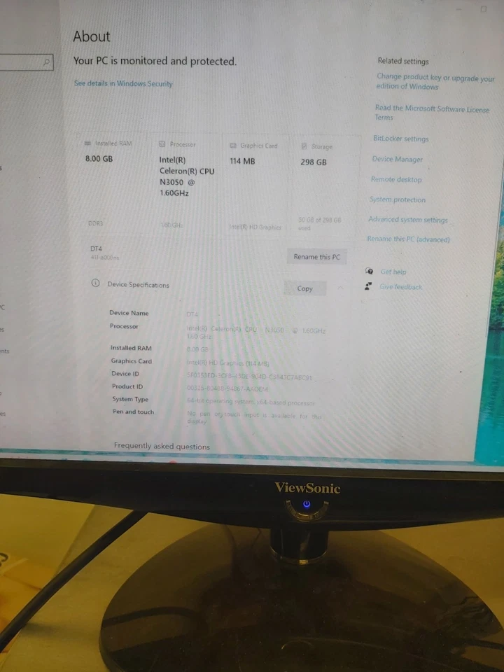 HP Slimline 411-a000na Desktop PC Computer 320GB 1.60GHz, 8GB, WINDOWS 10 - Image 2 of 4
