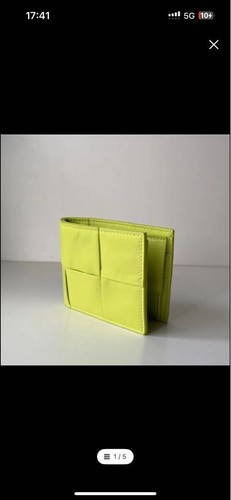 Authentic BOTTEGA VENETA Intrecciato Bi-fold Wallet Mini Wallet Kiwi Color W/Box - Picture 19 of 19