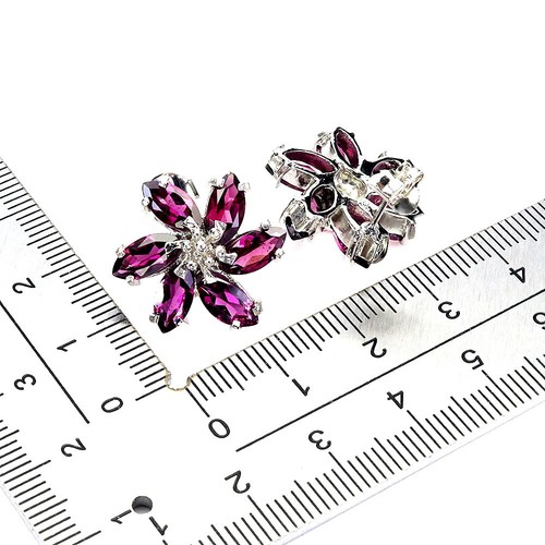 925 Sterling Silver Earrings Marquise Rhodolite Garnet 8x4mm Gemstone Jewelry - Picture 3 of 14