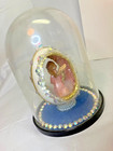 RARE Vtg 1950s 60s Clear Plastic Globe Angel Figure Christmas Ornament Gold Trim — photo 3