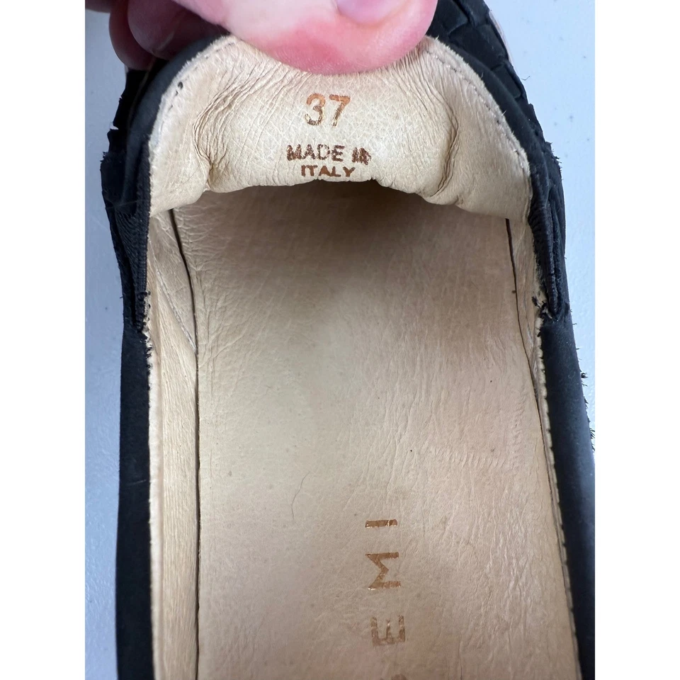 M. Gemi Womens The Cerchio Black Woven Nubuck Suede Sneakers Loafers EU37/US 7 - Image 4 of 4