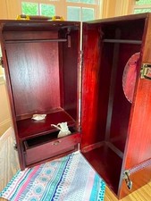 Vtg American Girl 18 Doll Wood Wardrobe Closet Travel Trunk Carrying Case