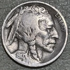 1917 Buffalo nickel, nice original FINE condition coin full date about 1/2 horn